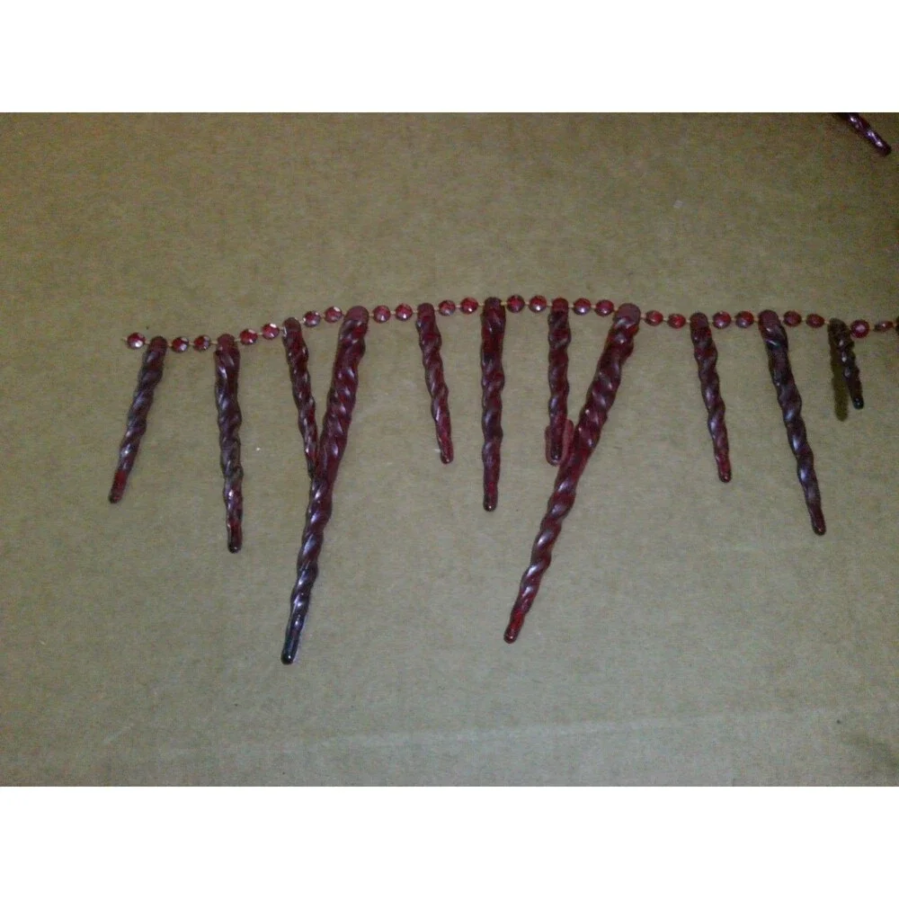 Vintage Bradford Decorative Garland for Christmas ICICLES  RED Color Plastic